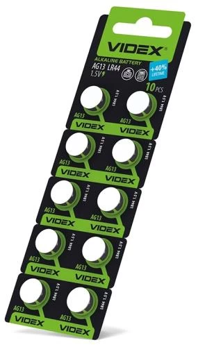 Батарейки AG13/LR44, Videx Excellent!, 10 шт, Blister