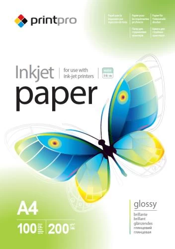 Фотопапір PrintPro, глянсовий, A4, 200 г/м², 100 арк (PGE200100A4)