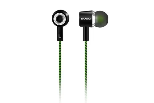 Навушники Sven E-107 Black-Green, Mini jack, вакуумні