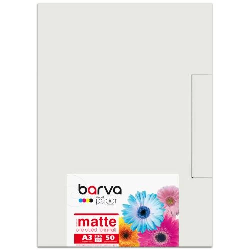 Фотопапір Barva, матовий, A3, 230 г/м², 50 арк, серія "Original" (IP-A230-123)