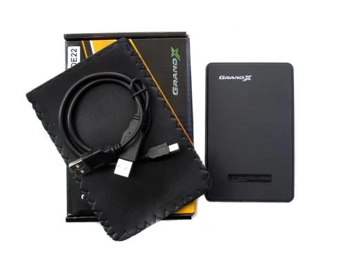 Кишеня зовнішня 2.5 Grand-X, Black, USB 2.0, 1xSATA HDD SSD, живлення по USB (HDE22)