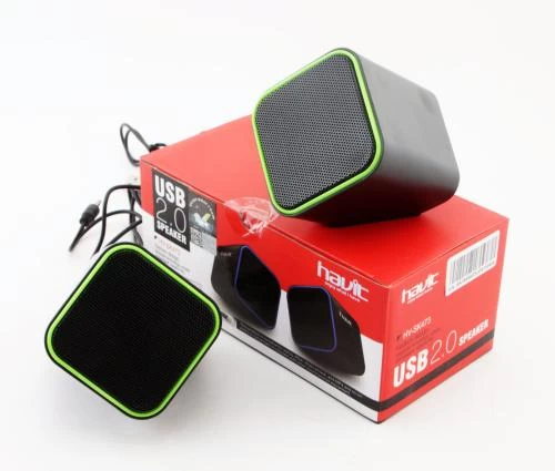 Колонки Havit HV-SK473, Black Green, USB, 2x3 Вт (6950676209563)