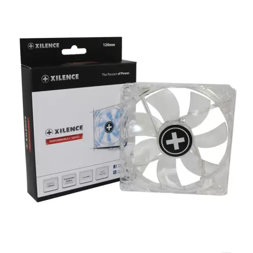 Вентилятор 120 мм, Xilence XF044, Clear, Blue LED