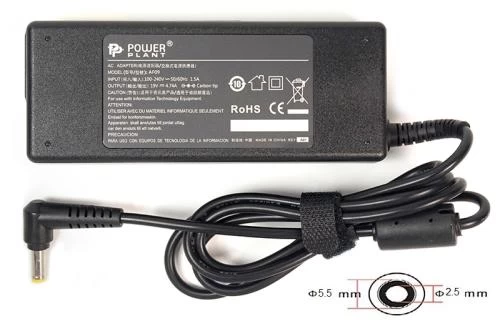Блок питания PowerPlant для ноутбуков Asus 19V, 4.74A, 90W, 5.5x2.5 (AS90F5525)