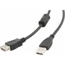 Кабель USB 2.0 AM - USB AF, 3 м, Black, Cablexpert, феритовий фільтр (CCF-USB2-AMAF-10)
