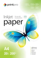 Фотопапір PrintPro, глянсовий, A4, 200 г/м², 20 арк (PGE200020A4)