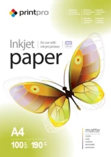 Фотобумага PrintPro, матовая, A4, 190 г/м², 100 л (PME190100A4)