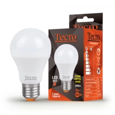 Лампа світлодіодна E27, 12 Вт, 3000K, A60, Tecro, 1050 Лм, 220V (TL-A60-12W-3K-E27)