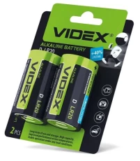 Батарейка D (LR20), щелочная, Videx, 2 шт, 1.5V, Blister