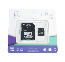 Карта пам'яті microSDHC, 8Gb, T&G, Class10, SD адаптер (TG-8GBSDCL10-01)