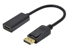 Переходник DisplayPort (M) - HDMI (F), STLab, Black, 15 см (U-996)