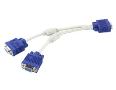 Переходник Atcom Y-сплиттер VGA (male) to 2 VGA (female), длина кабеля 10 см