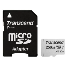 Карта памяти microSDXC, 256Gb, Transcend 300S, SD адаптер (TS256GUSD300S-A)
