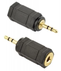 Переходник звуковой, 2.5 мм (M) - 3.5 мм (F), Black, Cablexpert (A-3.5F-2.5M)