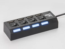 Концентратор USB 2.0 1stCharger USB 2.0, 4 порти, пластик, Black (HUB1ST20401)