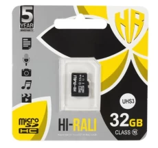 Карта пам'яті microSDHC, 32Gb, Hi-Rali, без адаптера (HI-32GBSD10U3-00)