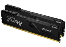 Пам'ять 8Gb x 2 (16Gb Kit) DDR4, 3200 MHz, Kingston Fury Beast, Black (KF432C16BBK2/16)