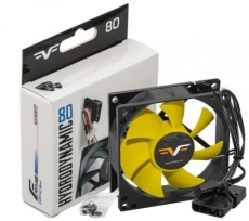 Вентилятор 80 мм, Frime FYF80HB3, Black/Yellow