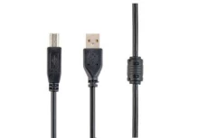 Кабель USB 2.0 AM - USB BM, 3 м, Black, Cablexpert, феритовий фільтр (CCFB-USB2-AMBM-3M)