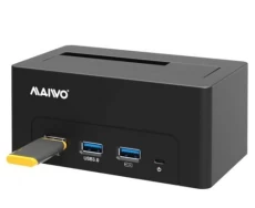Док-станція 2.5"/3.5" Maiwo K308H, Black, для HDD 2,5"/3,5" SATA через USB3.0 безгвинтів. кріп. 3*USB3.0-порту пластик