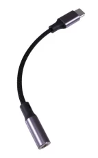 Кабель-переходник звуковой, Type-C (M) - 3.5 мм (F), 10 см, Black, Atcom, DAC (15035)