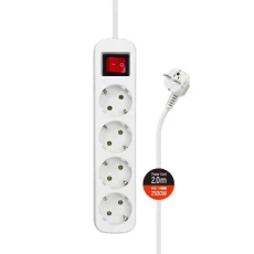 Фильтр сетевой ColorWay, 4 розетки, 2 м, White (CW-PSEA42W)