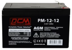 Аккумуляторная батарея PowerCom, 12V, 12 Ач, AGM, T2 (PM1212AGM)