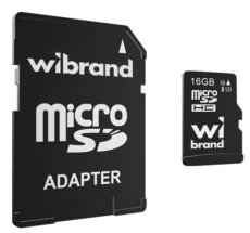 Карта памяти microSDHC, 16Gb, Wibrand, SD адаптер (WICDHU1/16GB-A)