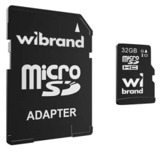 Карта пам'яті microSDHC, 32Gb, Wibrand, SD адаптер (WICDHU1/32GB-A)