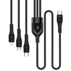 Кабель Type-C - Type-C / Lightning / microUSB, 1.2 м, Black, ColorWay, 60 Вт, 3A (CW-CBPDU3060-BK)
