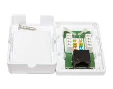 Розетка RJ45 (мережева), 1-портова UTP, біла, 5E категорія
