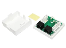 Розетка RJ45 (мережева), 2-портова UTP, біла, 5E категорія