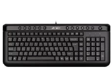 Клавіатура A4tech KL-40-R USB Black, X-slim Rus+Ukr. K b Black.13 горячих клавиш.Лазерная гравировк