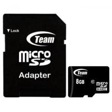 Карта пам'яті microSDHC, 8Gb, Team, Class10, SD адаптер (TUSDH8GCL1003)