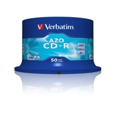 Диск CD-R 50 Verbatim, 700Mb, 52x, AZO Crystal, Cake Box (43343)