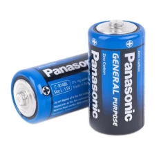 Батарейка C (R14), сольова, Panasonic, 2 шт, 1.5V, Shrink (R14BER/2P)