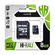 Карта пам'яті microSDHC, 8Gb, Hi-Rali, Class10, SD адаптер (HI-8GBSDCL10-01)
