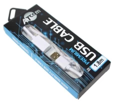 Кабель USB 2.0 AM - USB AF, 1.8 м, White, Atcom Premium (13425)