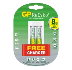 Зарядное устр-во GP PowerBank U211, White + 2xAA GP ReCyko+ 2100 mAh (GPU211210AAHCBFMC-2UE2)