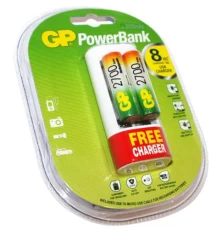 Зарядное устр-во GP PowerBank U211, White + 2xAA GP 2700 mAh (GPU211270AAHCWA12FMC-2UE2)