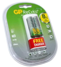 Зарядное устр-во GP PowerBank U211, White + 2xAA GP 2000 mAh (GPU211210AAHCBFMC-2UE2)