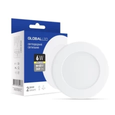 Світильник стельовий круглий Global LED SPN 6W (40Вт), 3000K (мяке світло), 220V, White, IP20, 1-SPN-003