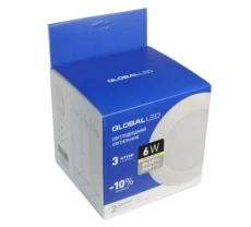 Світильник стельовий круглий Global LED SPN 6W, 3000K, 220V, White, IP20, 3-SPN-003-C Multipack 3 шт