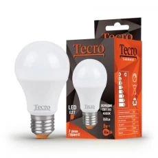 Лампа светодиодная E27, 8 Вт, 4000K, A60, Tecro, 650 Лм, 220V (TL-A60-8W-4K-E27)