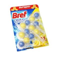 Освежитель для унитаза Bref Power Aktive Лимонная свежесть, 4 шарика