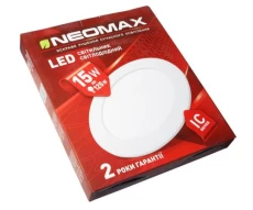 Світильник стельовий круглий Neomax LED 15W, 6000K (яскраве світло), 220V, IP20, 950Lm, білий, NX215C