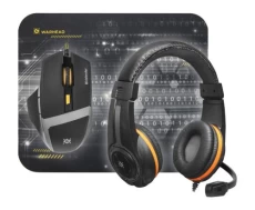 Ігровий набір Defender Warhead MPH-1600, Black Orange: миша, гарнітура та килимок для миші (52706)