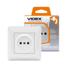 Розетка одинарна Videx Binera, White, без заземлення, 16A (VF-BNSK1-W)