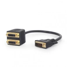 Сплитер DVI 2 Port Cablexpert A-DVI-2DVI-01 (пассивный разветвитель, ком. 2 монитора)
