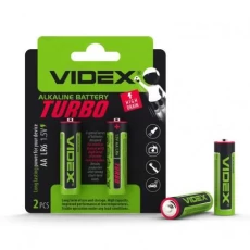 Батарейка AA (LR6), щелочная, Videx Turbo, 2 шт, 1.5V, Blister